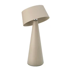 LED-bordlampe Solino, beige, solcelle/USB, 26 cm, IP44