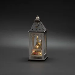 LED-dekorationslygte med hus og julemand