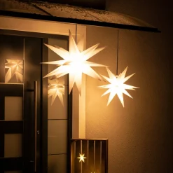 LED-dekostjerne, 18 takker, Ø 25 cm, hvid