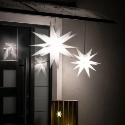 LED-dekostjerne, 18 takker, Ø 25 cm, hvid