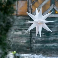 LED-dekostjerne, 18 takker, Ø 25 cm, hvid