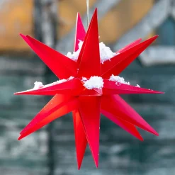 LED-dekostjerne, 18 takker, Ø 25 cm, rød