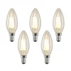 LED-filamentpære E14 4 W 827 kerte, dæmpes, 5 stk