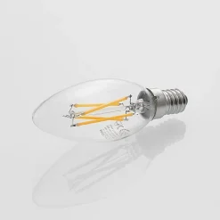 LED-filamentpære E14 4 W 827 kerte, dæmpes, 5 stk