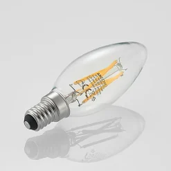 LED-filamentpære E14 4 W 827 kerte, dæmpes, 5 stk