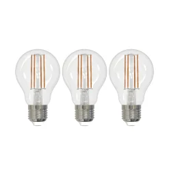LED-filamentpære E27 8W klar 2.700K dæmpbar sæt med 3 stk