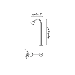 LED-gadelampe Lily, højde 65 cm, sort, stål, IP65
