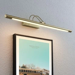 LED-gallerilampe Mailine med kontakt, messing