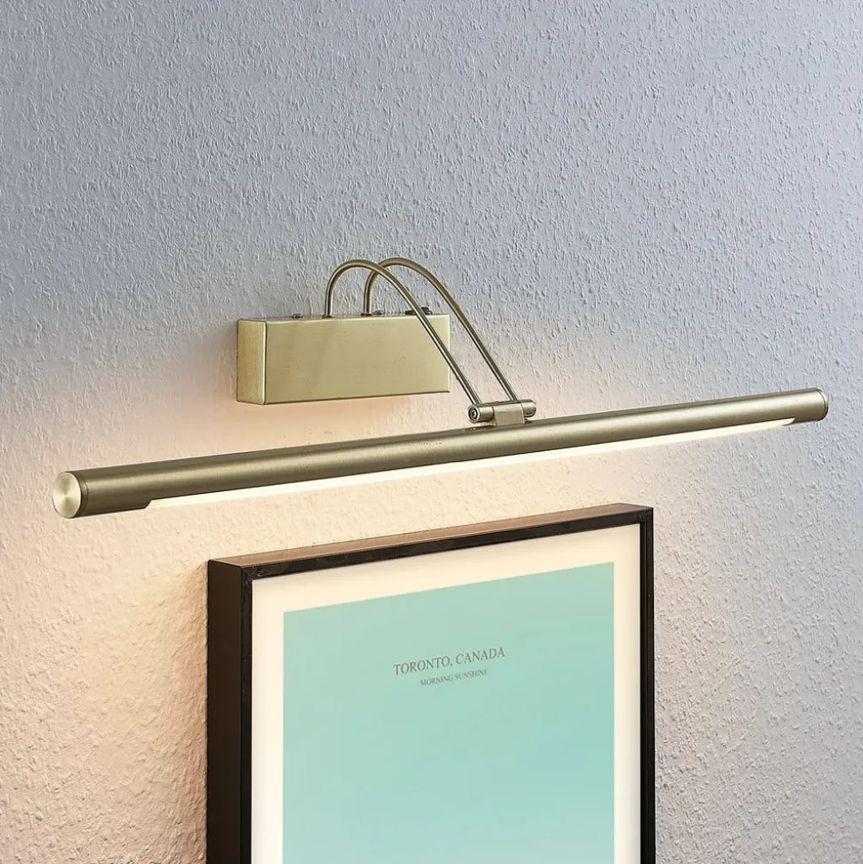 LED-gallerilampe Mailine med kontakt, messing