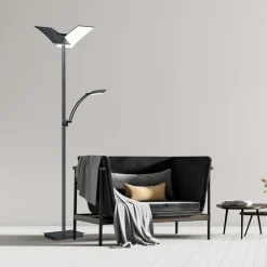 LED-gulvlampe Andy, 3 lyskilder, antracit, CCT, dæmper