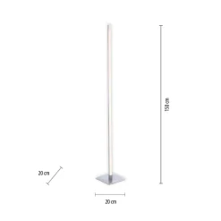 LED-gulvlampe Bella, lige, firkantet base, stål