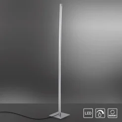 LED-gulvlampe Bella, lige, firkantet base, stål