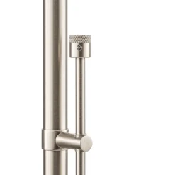 LED-gulvlampe Carl, nikkelfarvet, justerbar, dæmpbar