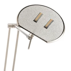 LED-gulvlampe Carl, nikkelfarvet, justerbar, dæmpbar