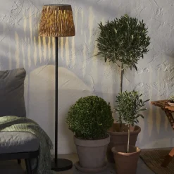 LED-gulvlampe Cesta 127 cm brun/sort plast/metal