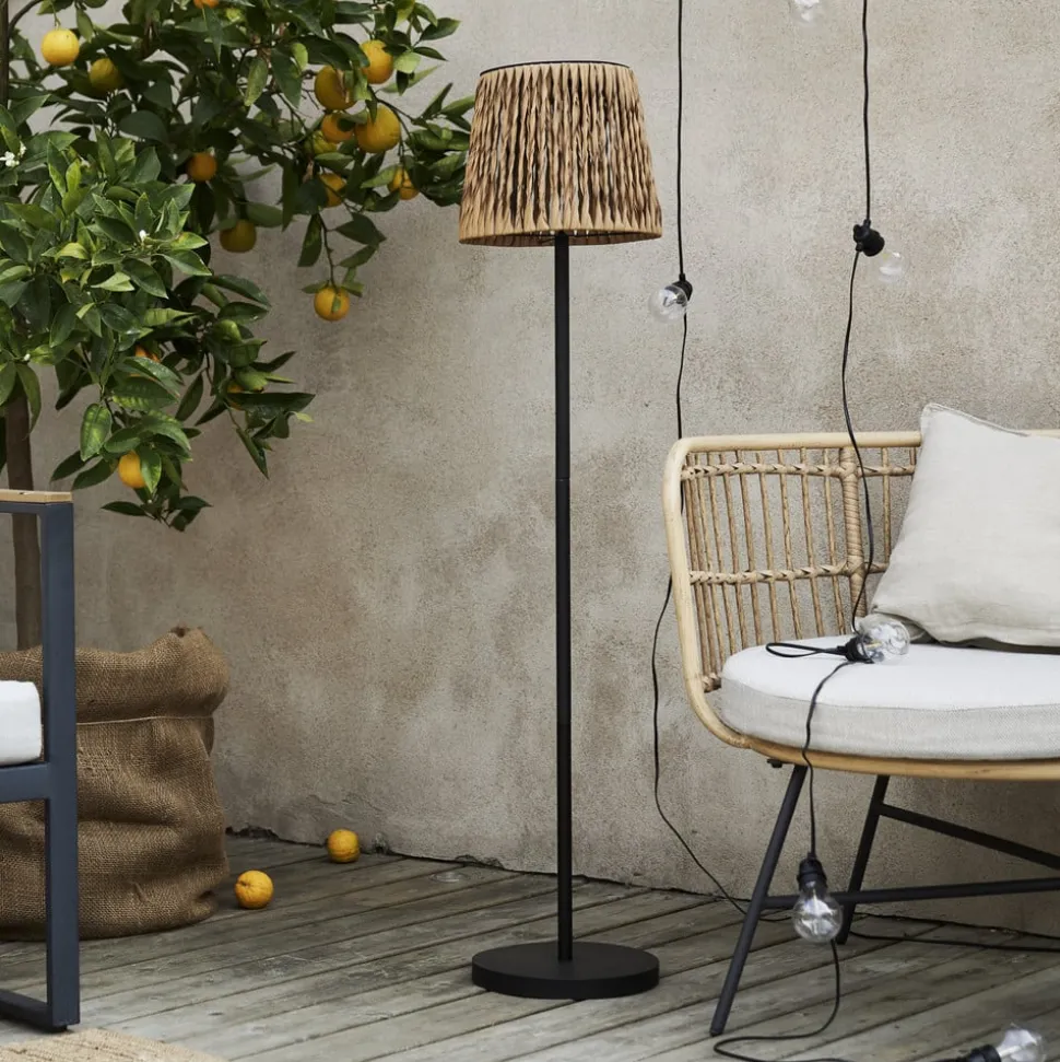 LED-gulvlampe Cesta 127 cm brun/sort plast/metal