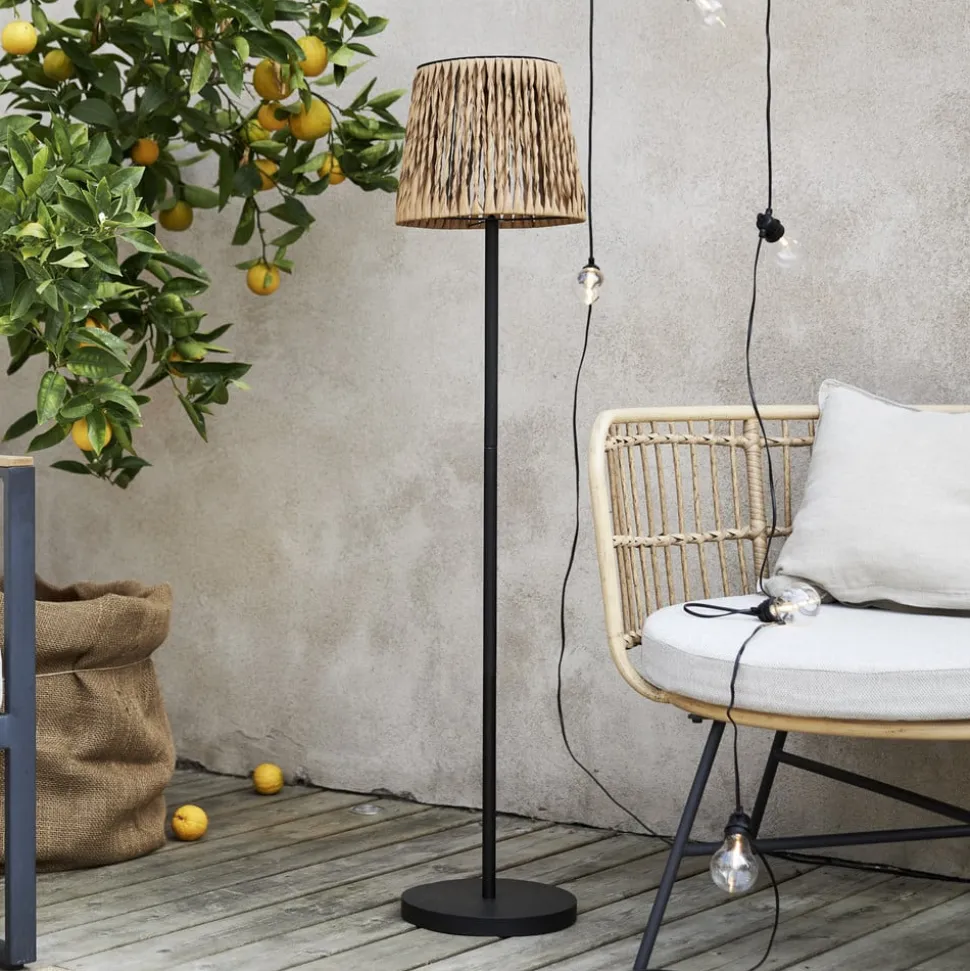 LED-gulvlampe Cesta 127 cm brun/sort plast/metal