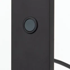 LED-gulvlampe Fati, højde 136 cm, sort, aluminium, dæmper