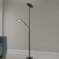 LED-gulvlampe Fati, højde 181 cm, aluminium, læselampe, dæmper, CCT