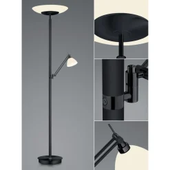 LED-gulvlampe Findus, 2 lyskilder, sort