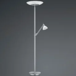 LED-gulvlampe Findus, 2 lyskilder, nikkel