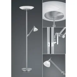 LED-gulvlampe Findus, 2 lyskilder, nikkel