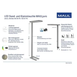 LED-gulvlampe MAULjuvis, hvid, 196 cm, fod, dæmpbar