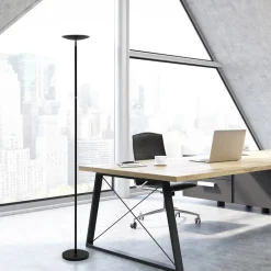 LED-gulvlampe MAULsphere, sort, dæmpbar, højde 183 cm