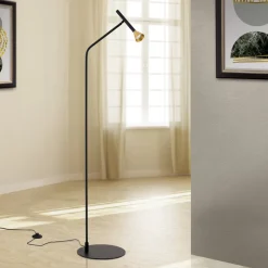 LED-gulvlampe Odeon, højde 147 cm, metal