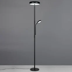 LED-gulvlampe Palermo, sort mat, fjernbetjening, hukommelse