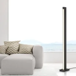 LED-gulvlampe PURE Lines, antracit, fjernbetjening, 140 cm