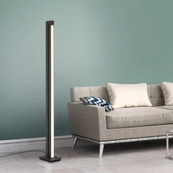 LED-gulvlampe PURE Lines, antracit, fjernbetjening, 140 cm