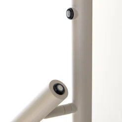 LED-gulvlampe Teide, khaki, metal, læselampe, dæmper