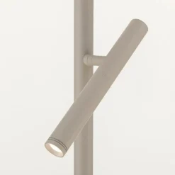 LED-gulvlampe Teide, khaki, metal, læselampe, dæmper