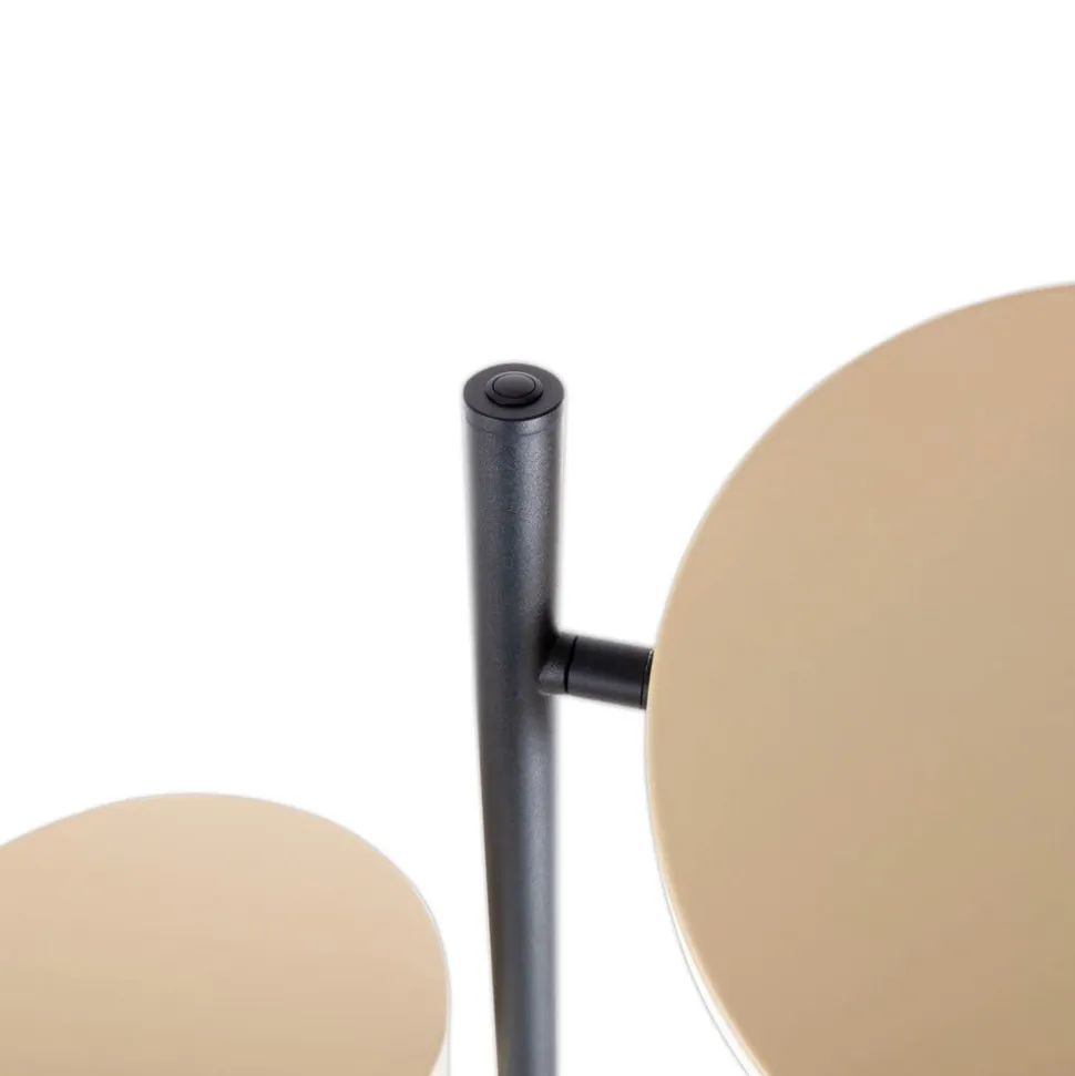 LED-gulvlampe Tessa sort/beige 165 cm Touchdim CCT 2 lyskilder.