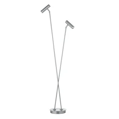 LED-gulvlampe Tom Pro, mat nikkel, 2 lyskilder, CCT, dæmper