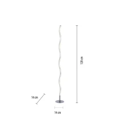 LED-gulvlampe Wave 3.000K 120 cm stål