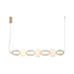 LED-hængelampe Caro, glas transparent/opal, længde 110 cm