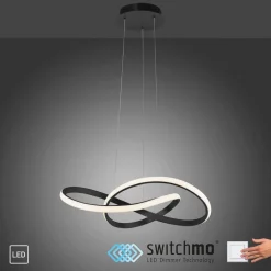 LED-hængelampe Maria, dæmpbar, sort