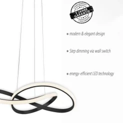 LED-hængelampe Maria, dæmpbar, sort