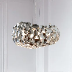 LED-hængelampe Narisa 47 cm blankt krom