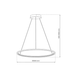 LED-hængelampe Saturno, Ø 100 cm, guldfarvet, 1 lyskilde, 4.000 K