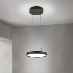 LED-hængelampe Teide, sort, 1 lyskilde, metal, 2.700 K