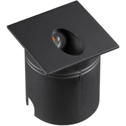 LED-indbygningslampe Aspen IP65, kantet, sort