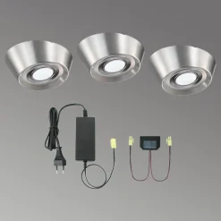 LED-indbygningslampe PAL CF, 12 cm Ø i sæt af 3