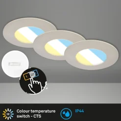 LED-indbygningsspot 7598 3sæt CTS nikkel mat