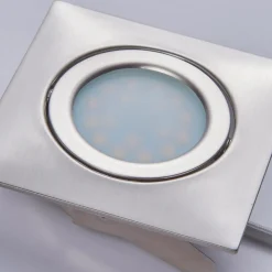 LED-indbygningsspot Andrej, kantet, nikkel, sæt med 3 stk