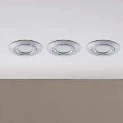 LED-indbygningsspot Andrej, rund, aluminium, sæt med 3 stk