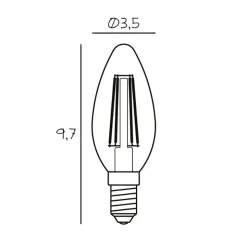LED-kertepære, E14, 3,5 W, 2.200 K, glødetråd, dæmpbar