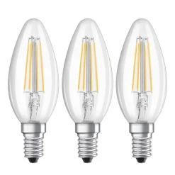 LED-kertepære E14 4 W filament 2.700K 3 stk